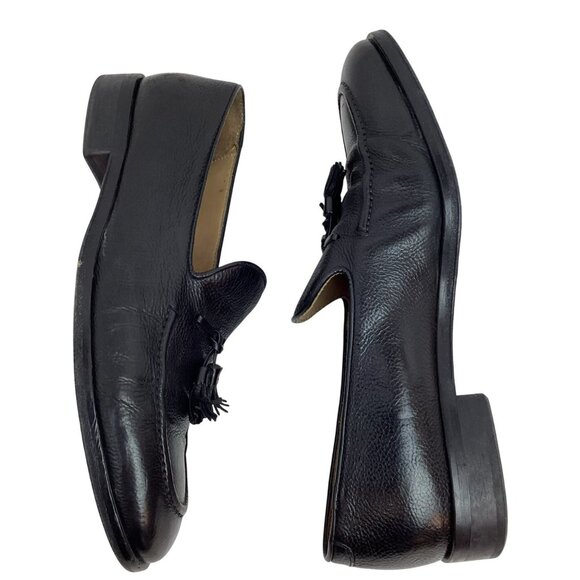 Allen Edmonds Perugia Leather Tassel Loafers #40162 Mens 9.5 Black Handcrafted I - Picture 4 of 12